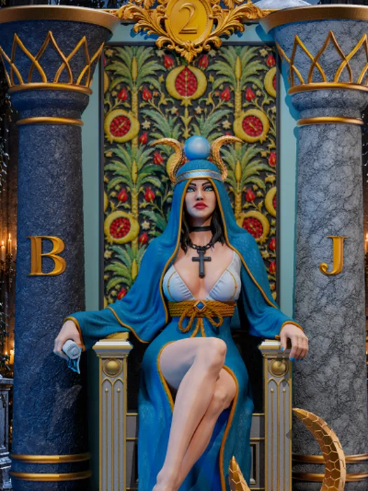 Close-up of The High Priestess printable collectible