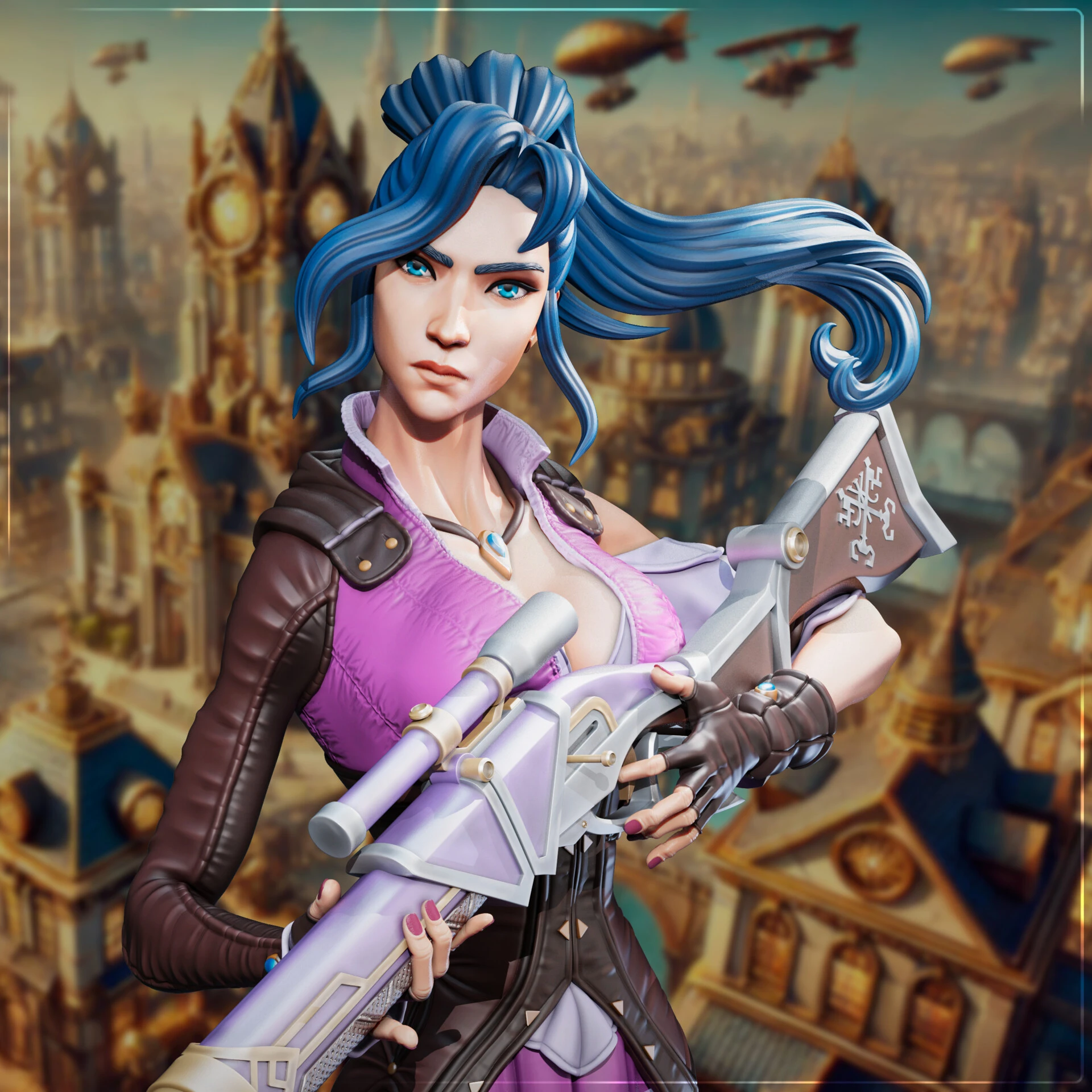 Caitlyn Arcane 3D sculpture by Amai Takahashi