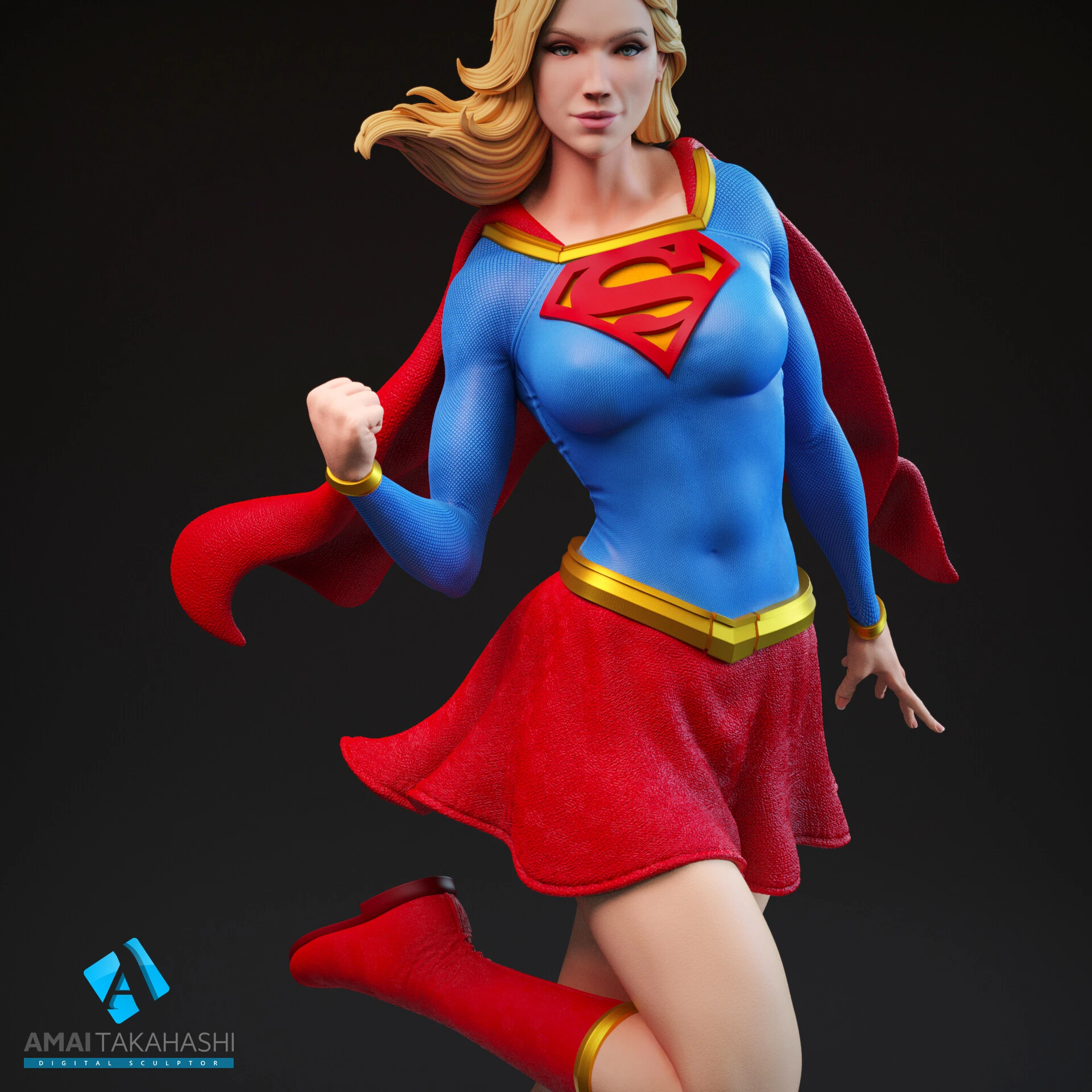 Supergirl 3D collectible sculpture by Amai Takahashi